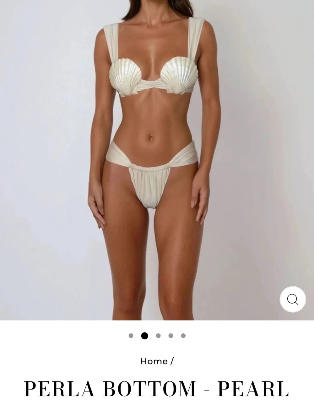 Bottom Pearl Shell-Accent Bikini Set - Picture 2 of 5